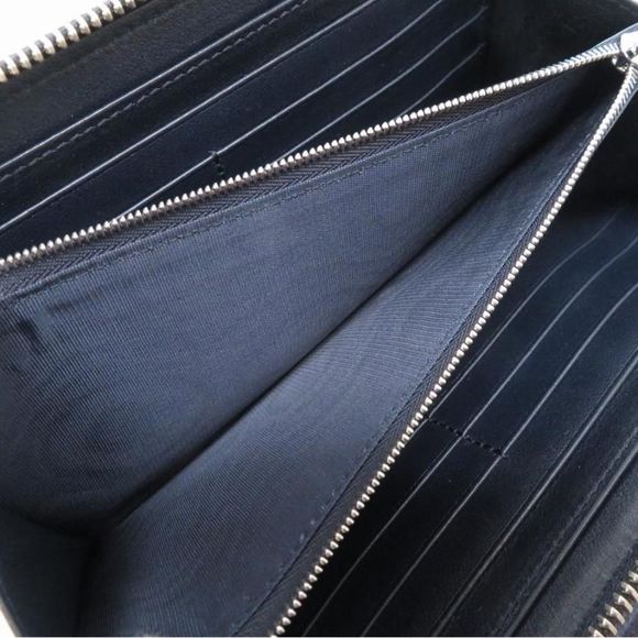 Gucci Travel Case Crocodile Document Case Long Wallet Navy Blue - Picture 5 of 8